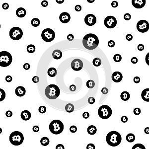 Cryptocurrency seamless pattern. Crypto currency background.