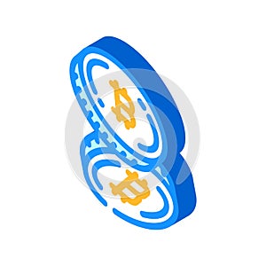 cryptocurrency token cryptocurrency mining isometric icon vector illustration