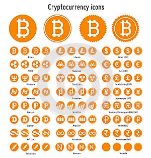 Cryptocurrency vector icons