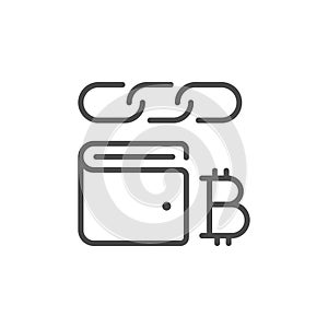 Cryptocurrency wallet line outline icon