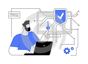 Cryptographer abstract concept vector illustration.