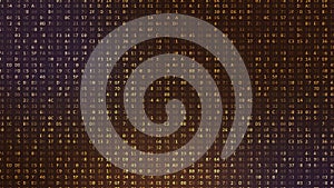 Cryptography cipher code. Blockchain wallet encryption background. Binary code pattern