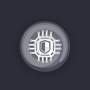 Cryptography, cyber security vector icon