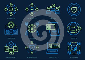 Cryptography icon set