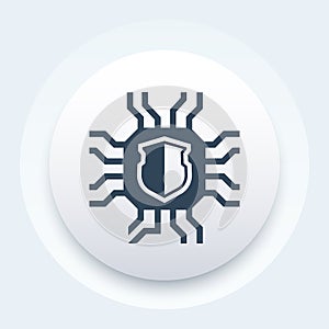 Cryptography icon, vector pictogram