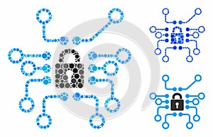 Cryptography Mosaic Icon of Circles