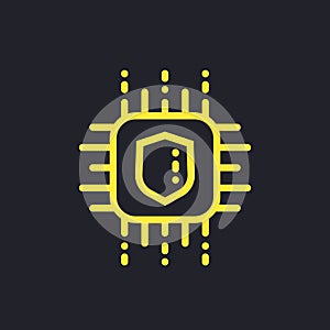 Cryptography vector icon, linear style