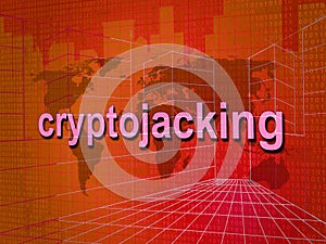 Cryptojacking Crypto Attack Digital Hijack 3d Illustration