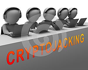 Cryptojacking Crypto Attack Digital Hijack 3d Rendering