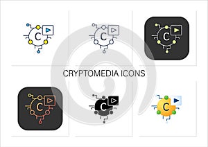 Cryptomedia icons set