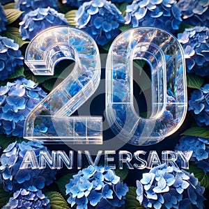 Crystal 20th Anniversary with Hydrangeas