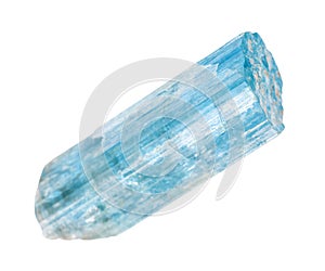 crystal of Aquamarine (blue Beryl) isolated