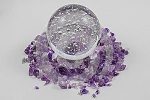 Crystal Ball with amethyst points