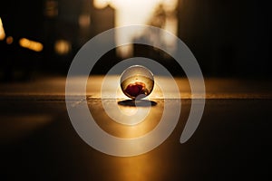 Crystal Ball on cityscape square Horizon sunrise