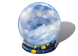 Crystal ball with clouds