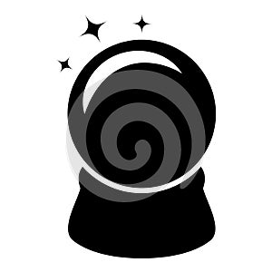 Crystal ball Glass sphere Spirutual concept Magic crystal ball icon black color vector illustration flat style image