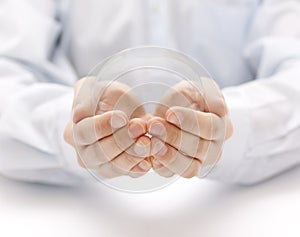 Crystal ball in hands photo