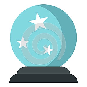 Crystal ball icon, flat style