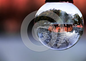 crystal ball, Inside is Geyser Hot springs Landmark At Raksawarin Public Park in Ranong, Southern Thailand , An analysis from