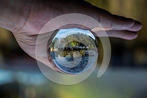 crystal ball, Inside is Geyser Hot springs Landmark At Raksawarin Public Park in Ranong, Southern Thailand , An analysis from