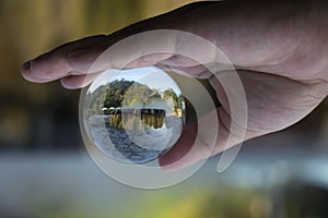 crystal ball, Inside is Geyser Hot springs Landmark At Raksawarin Public Park in Ranong, Southern Thailand , An analysis from