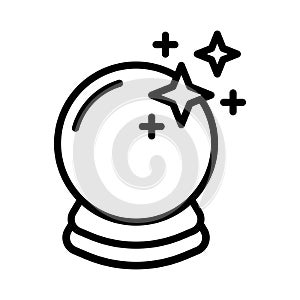 Crystal ball line icon 