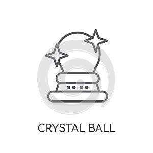 Crystal Ball linear icon. Modern outline Crystal Ball logo conce