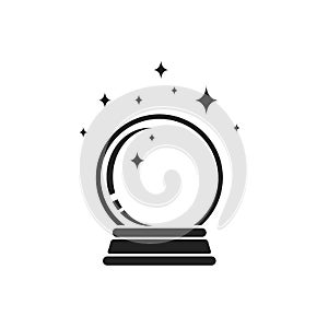 Crystal Ball Magic Icon Vector Logo