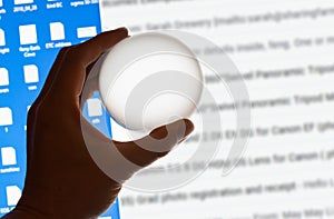 Crystal ball magnify computer screen