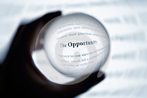 Crystal ball magnify word opportunity
