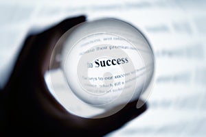 Crystal ball magnify word success