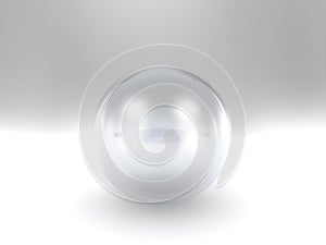 Crystal ball over white backdrop background