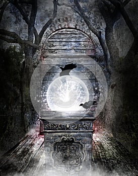 Crystal ball in passageway