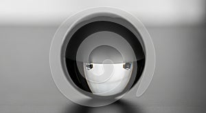 A crystal ball rests on a