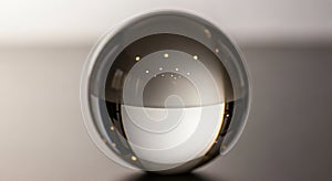 A crystal ball sits on a