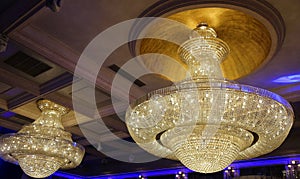 Crystal big chandeliers photo