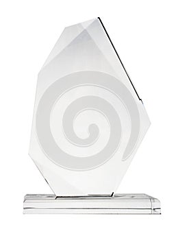 crystal blank award isolated on white