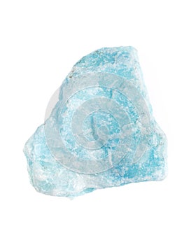 Crystal of blue mineral or meth on background