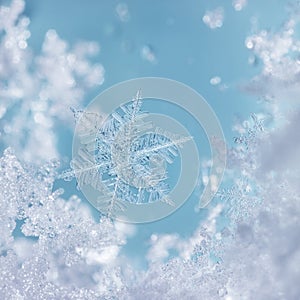 Crystal Blue Snowflake by day