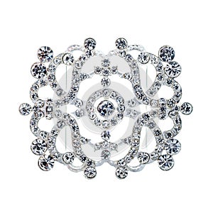 Crystal brooch on white
