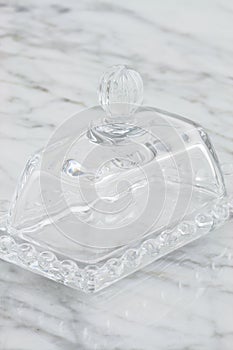 Crystal butter dish