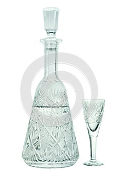 Crystal carafe with a wineglass