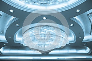 Crystal Chandelier In A Banquet Hall photo