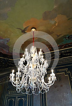 Crystal Chandelier at Palace of Royal Andalusian School in Jerez la Flontera photo