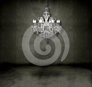 Crystal chandelier in a room