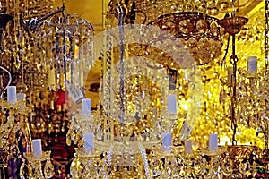 Crystal chandeliers photo