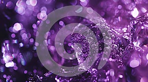 Crystal Clear: Abstract Purple Ice Cubes With Bokeh Lights Background