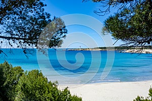 Crystal clear blue Mediterranean sea water on St.Croix Martigues beach, Provence, France