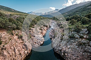 Fango river in Corsica and Paglia Orba mountain photo