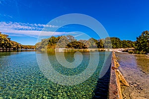 The Crystal Clear Frio River Swimming area at Garner State Park. photo